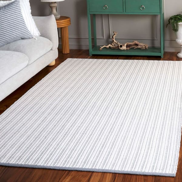 Vermont 6 ft. x 9 ft. Gray/Ivory Striped Modern Area Rug
