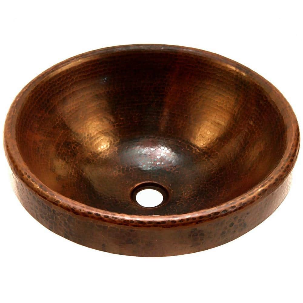 Granada 17'' Round Rustic Copper Bathroom Sink