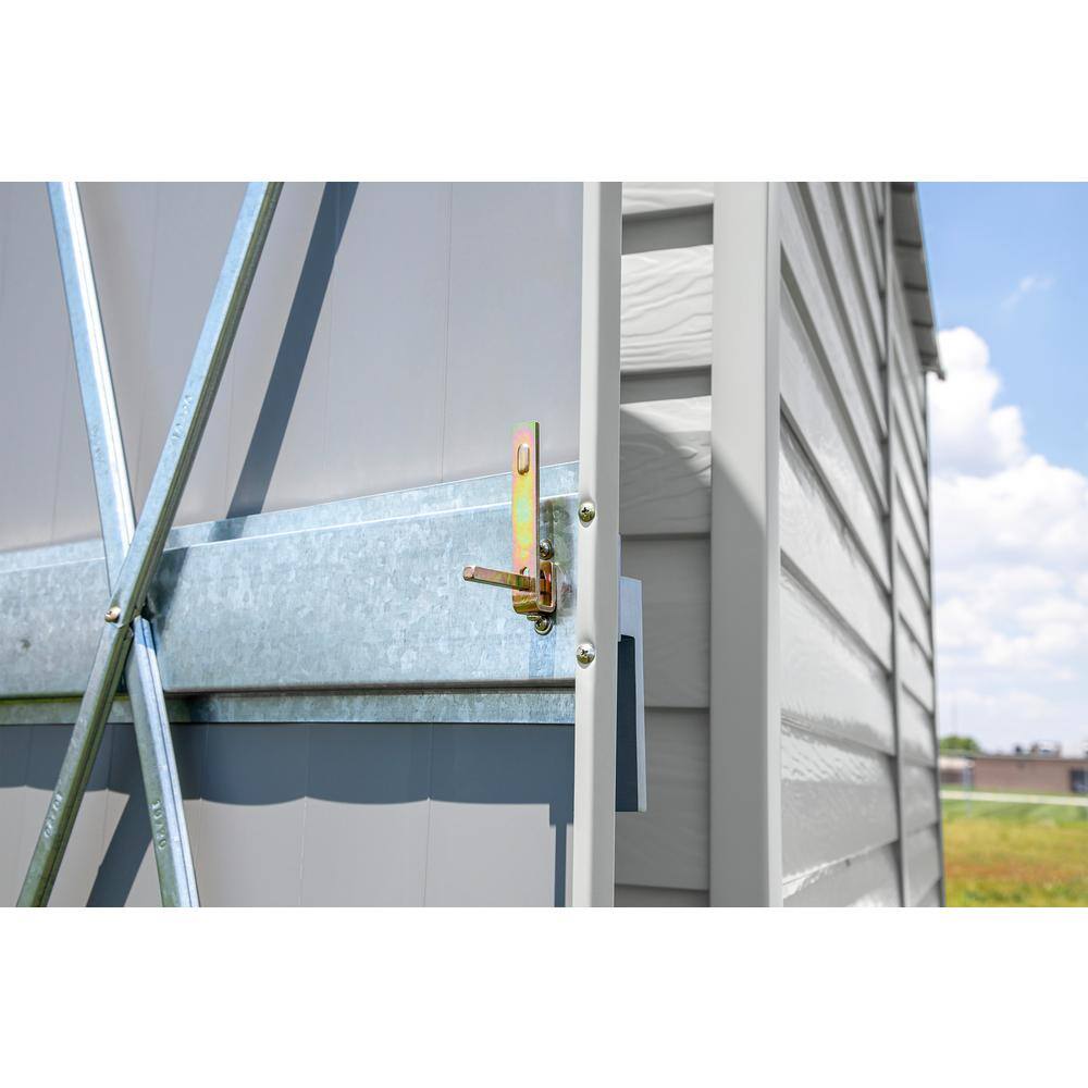 10' x 8' Flute Grey Galvanized Steel Storage Shed