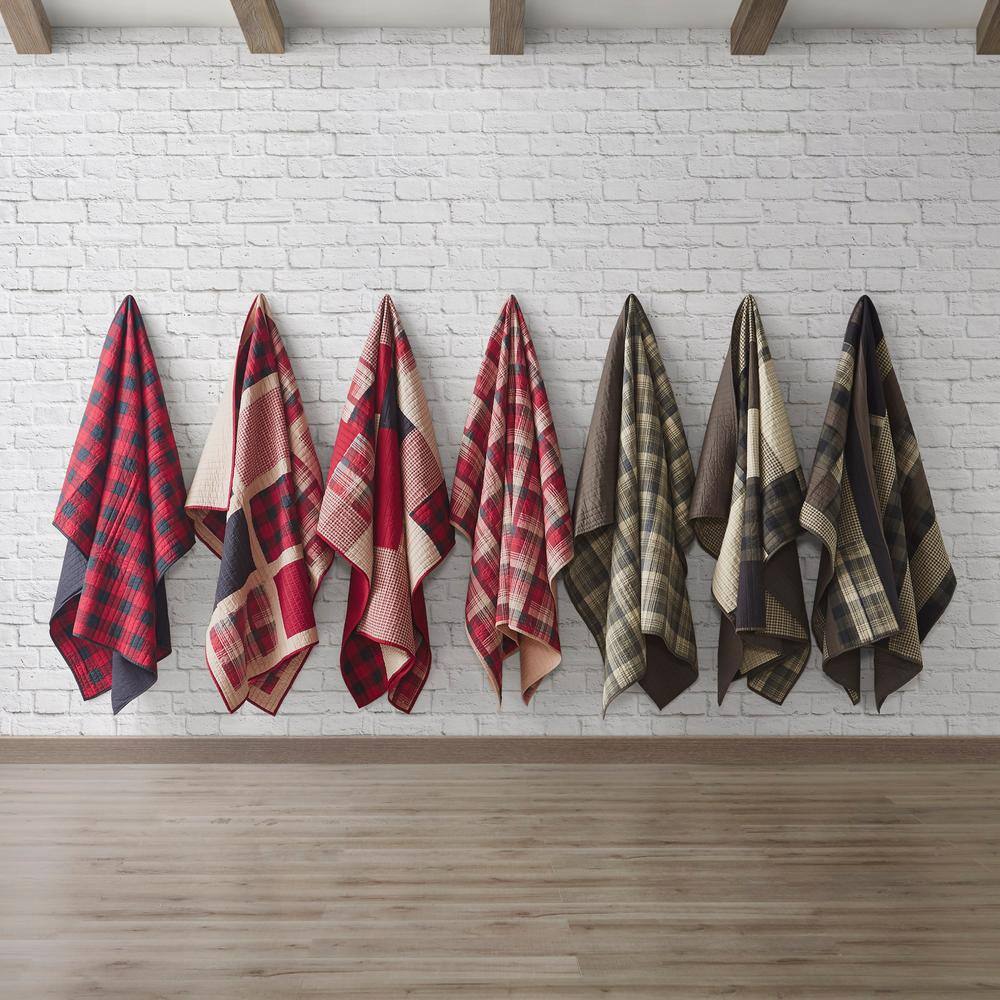 Plaid Striped Reversible Cotton Throw in Taupe - 50"x70"