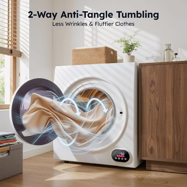 EUHOMY 3.5 cu. ft Vented Portable Clothes Dryer in White, 1500