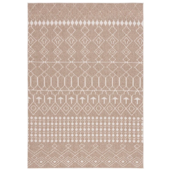 SAFAVIEH Global Beige/Ivory 5 ft. x 8 ft. Diamond Geometric Indoor/Outdoor Area Rug