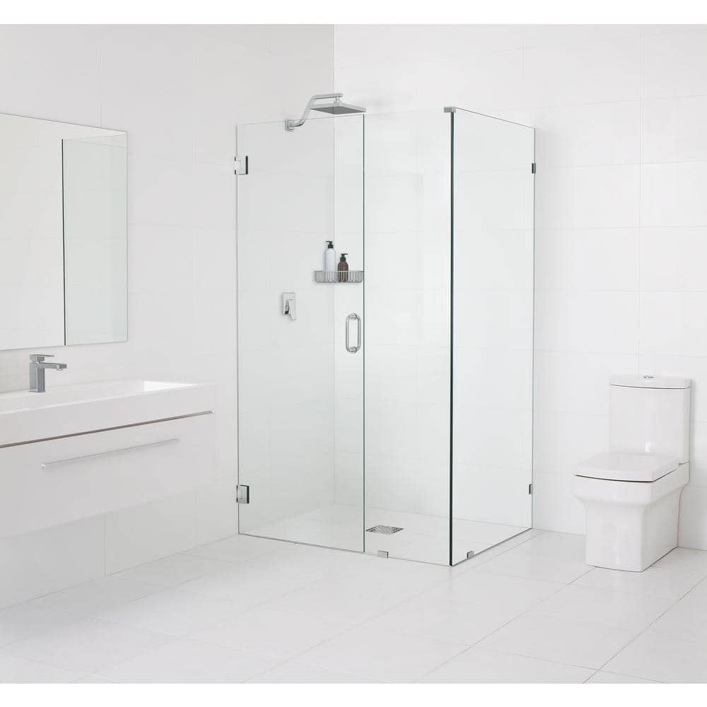 78" Frameless Clear Glass Shower Enclosure with Polished Chrome Finish