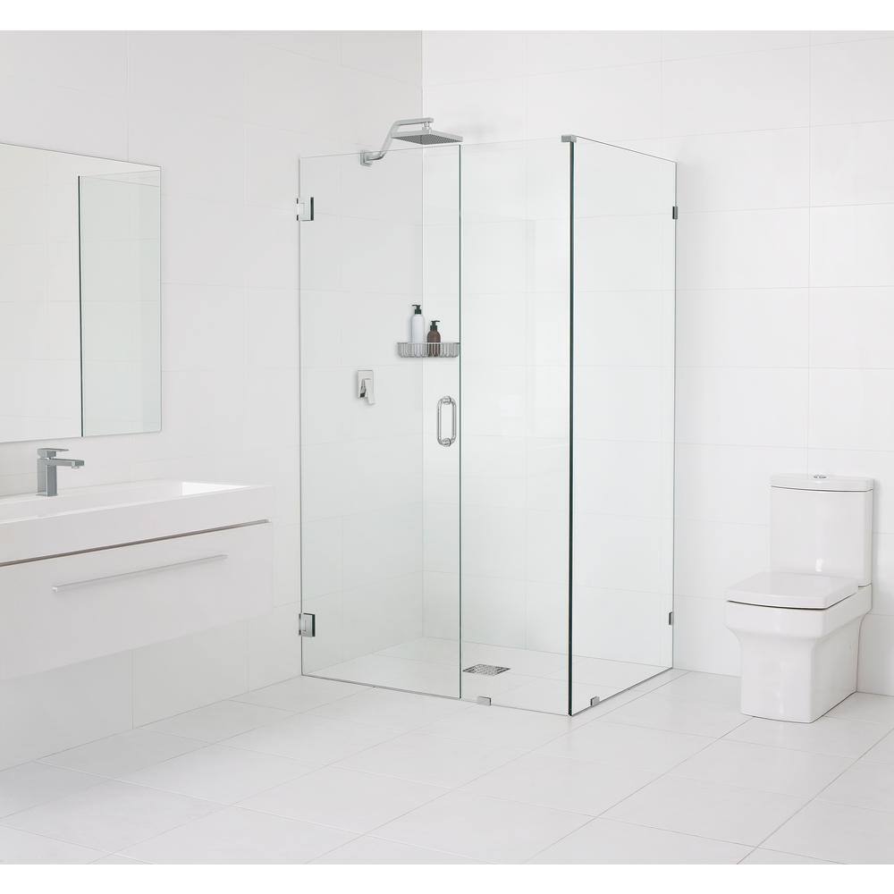 Polished Chrome Frameless Glass Shower Enclosure, 78" x 57" x 32"