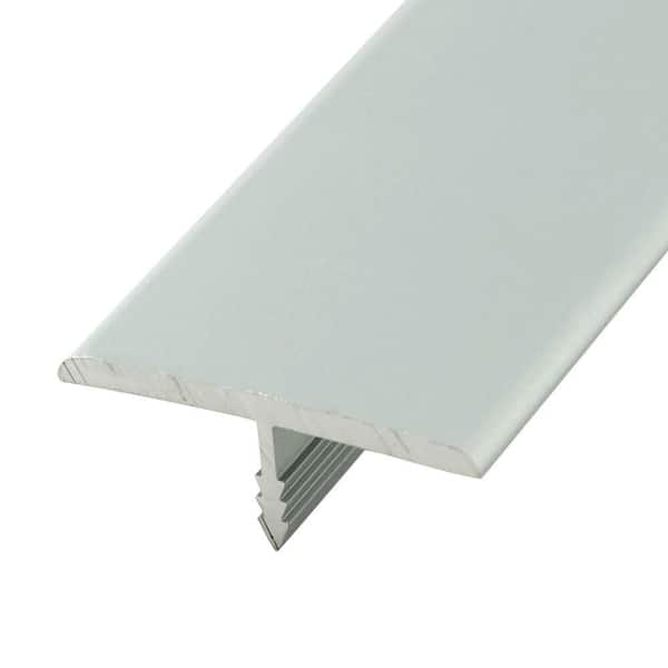 1-1/4 in. Clear Anodized Satin Aluminum Center Barb Furniture Bumper Tee Moulding Edging 36in. Long (4-Pack)