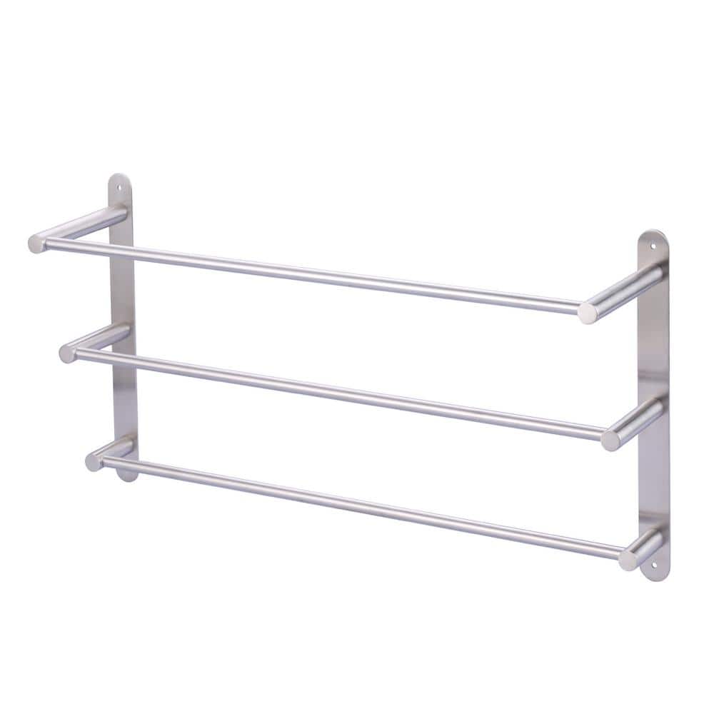 24 in. Brushed Nickel 3-Tier Wall Mounted Towel Rack with Mounting Hardware in Stainless Steel price history on PriceWatchPro