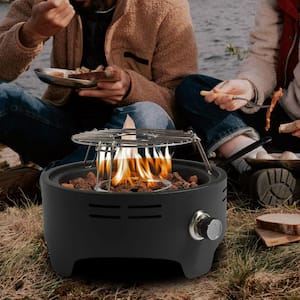 Hot Seller 30000BTU Outdoor 15 in. Portable Propane Fire Pit with Cooking Grill for Garden Camping Campfire Party