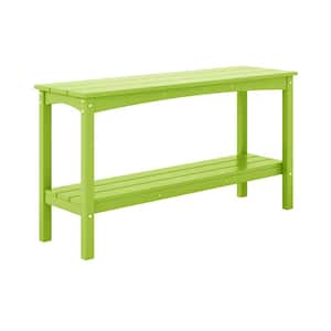 Laguna Outdoor Patio Bar Console Table with Storage Shelf Lime