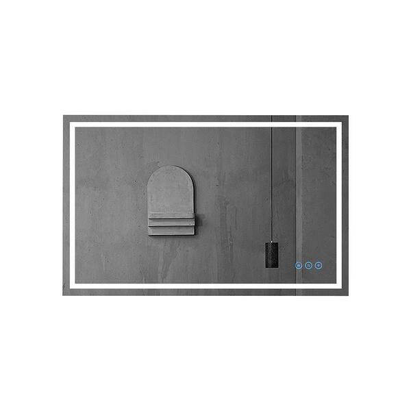 INSTER Luminous 32 in. W x 24 in. H Rectangular Frameless LED Lighted Wall Mounted Anti-Fog Bathroom Vanity Mirror