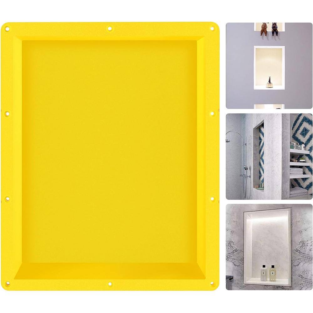 Yellow Plastic Freestanding Shower Niche with Single Shelf