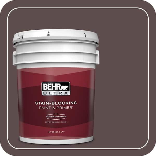 BEHR ULTRA 5 gal. #740B-7 Smooth Coffee Extra Durable Flat Interior Paint & Primer