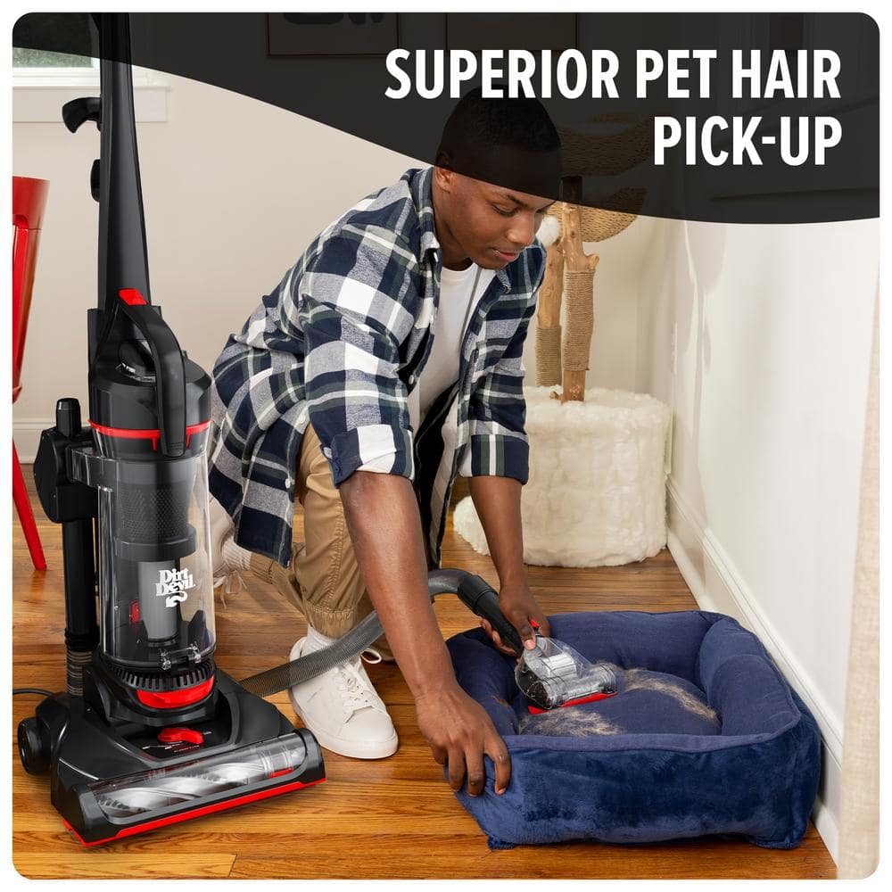 Black Bagless Upright Vacuum Cleaner with Pet Tool Kit