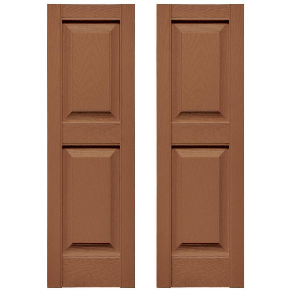 TailorMade 12 in. W x 44 in. H Raised Panel Vinyl Shutters Pair in Treated Cedar price history on PriceWatchPro