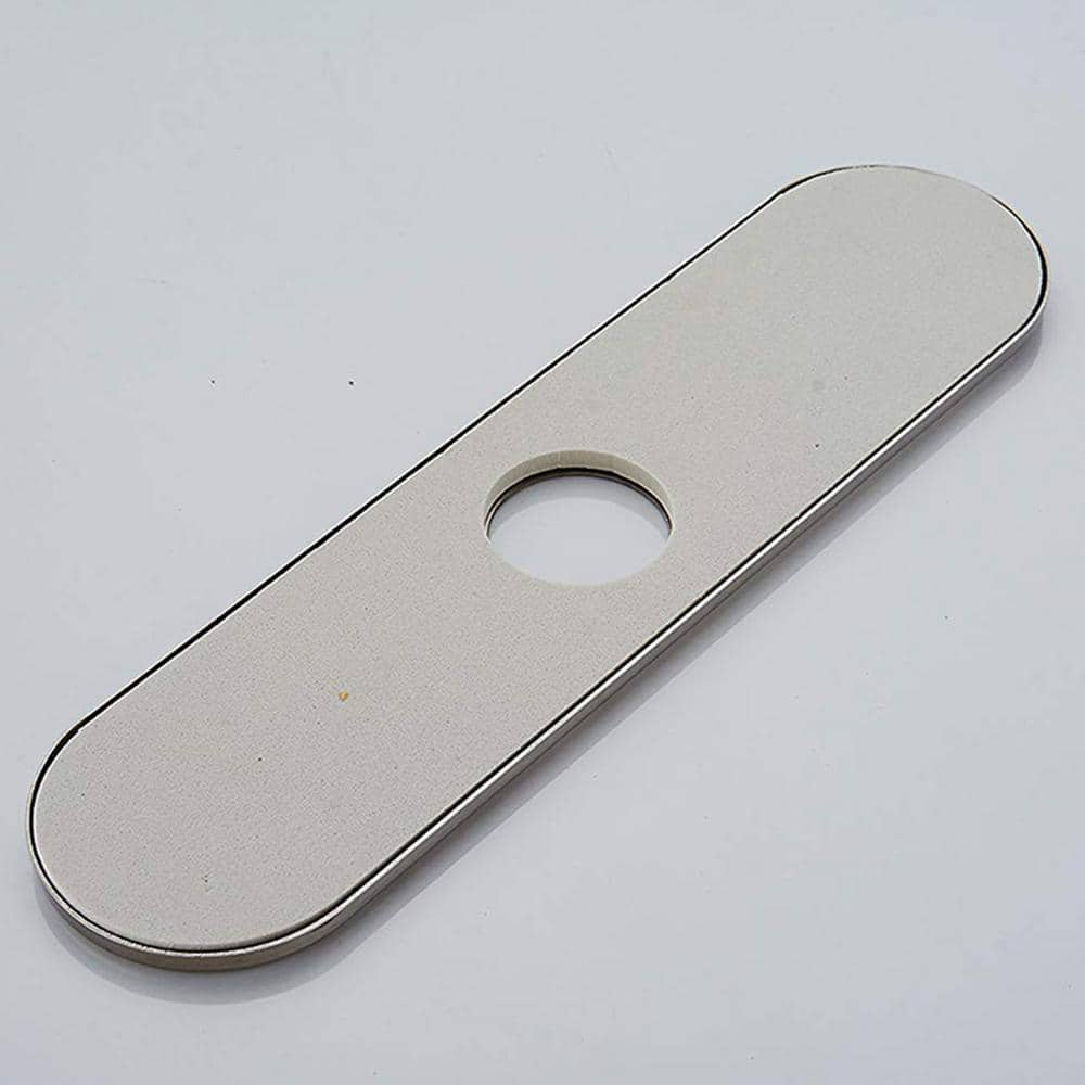 BWE Faucet Cover Sink Hole Deck plate 10 Inch for 1 or 3 Hole Brushed Nickel Bathroom or Kitchen Sink Faucet Oversized Escutcheon Plate Vessel Vanity Basin Sink Stainless Steel Plate Square Modern