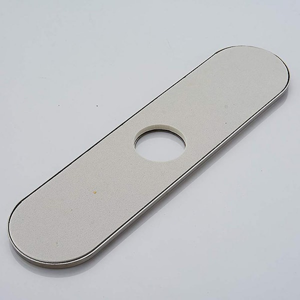 10.2 in. x 2.5 in. x 1.34 in. Brass Kitchen Sink Faucet Hole Cover Deck Plate Escutcheon in Brushed Nickel