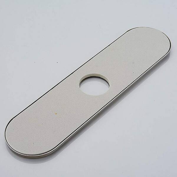 thumbnail image 2 of Modern 10-Inch Stainless Steel Escutcheon Plate (2-Piece) – Kitchen Sink Faucet Hole Cover, Silver 2 of 4