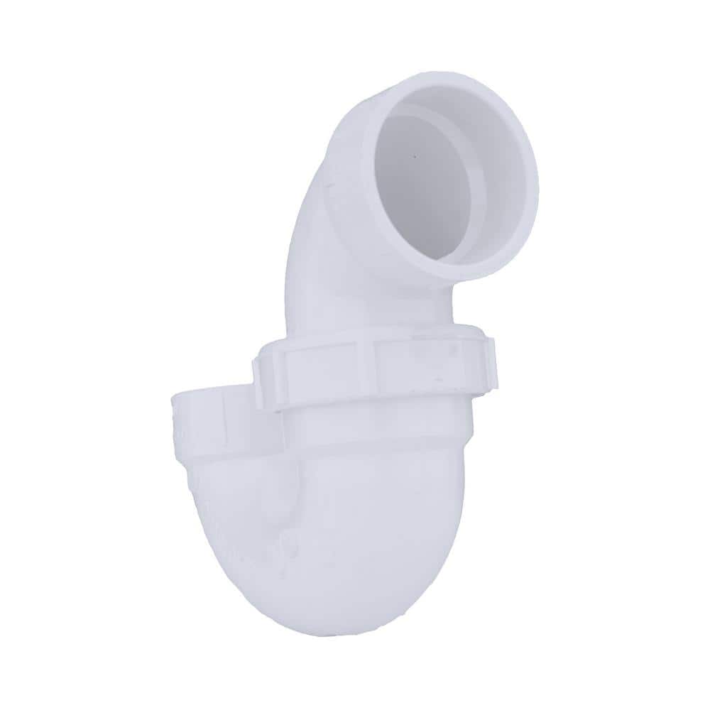 White PVC Schedule 40 P-Trap with Union, 1-1/2 inch