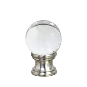 1-1/2 in. Clear Glass Ball Lamp Finial with Nickel Finish (1-Pack)