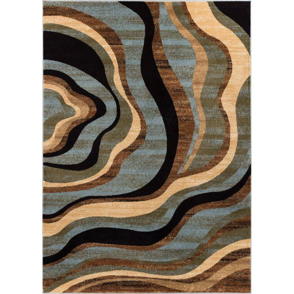 Well Woven Barclay Nirvana Waves Multi/Blue 2 ft. x 4 ft. Modern