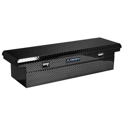 60 in Low Profile Gloss Black Aluminum Full Size Crossbed Truck Tool Box with mounting hardware and keys included