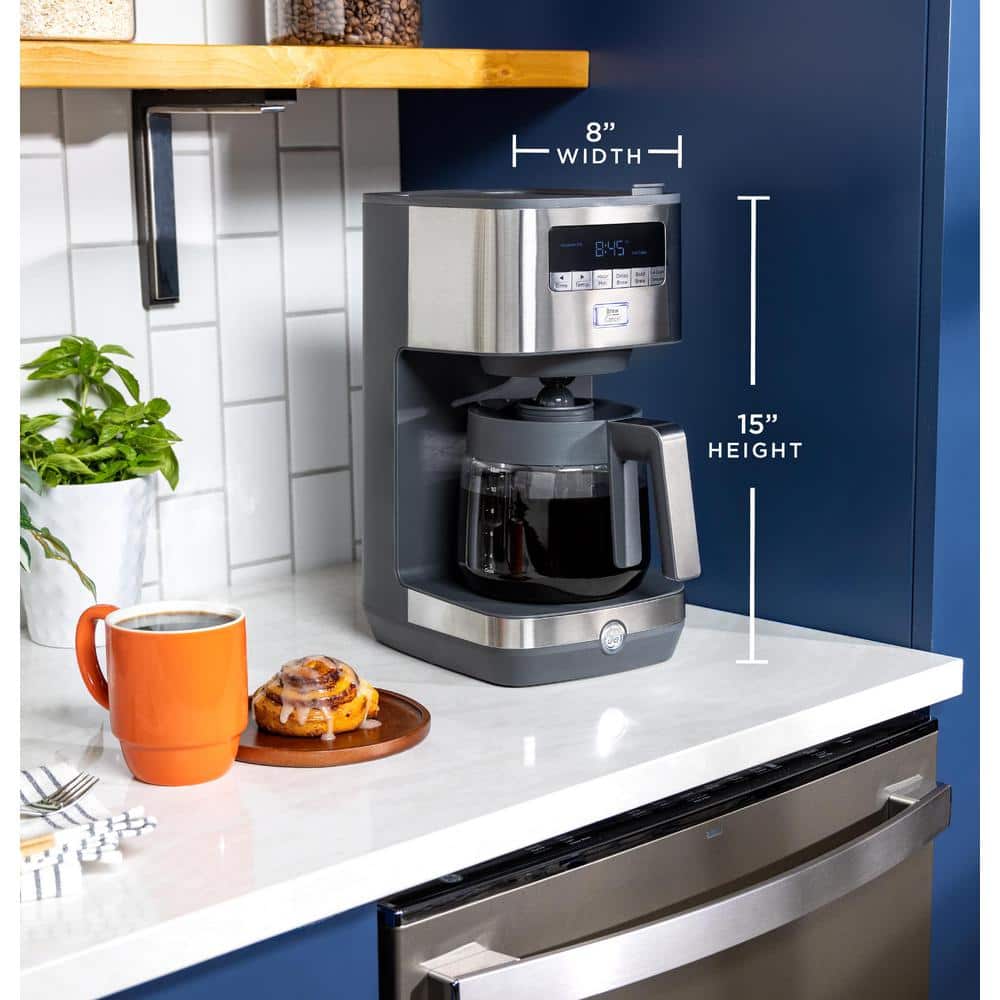 12-Cup Stainless Steel Drip Coffee Maker with Glass Carafe and Adjustable Keep Warm Plate - Thumbnail 5