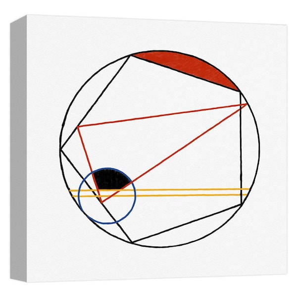 PTM Images ''Mondrian Circle I'' Canvas Abstract Wall Art 15 in. x 15 in.