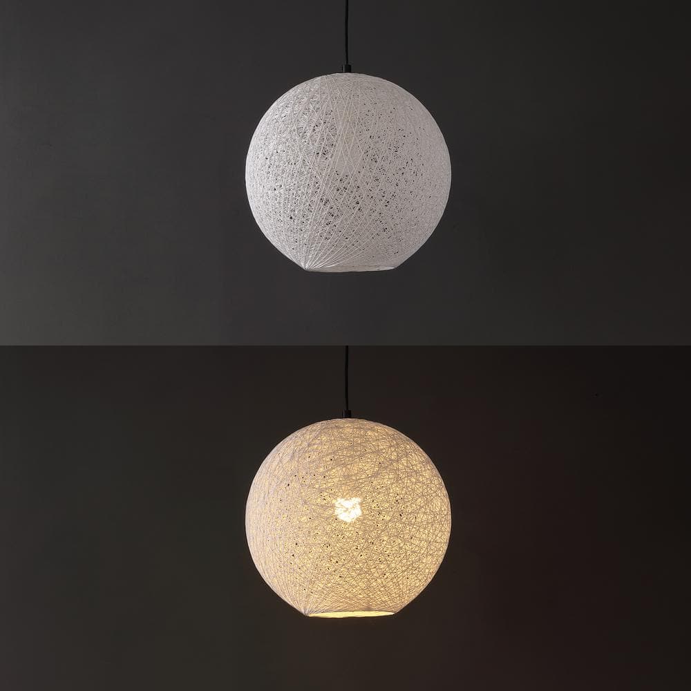 Lacey 16" White Bohemian Globe LED Pendant Light