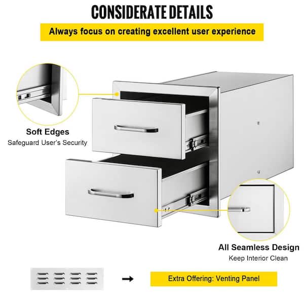 SKYSHALO Outdoor Kitchen Drawers 20.2 in. W x 20.6 in. H x
