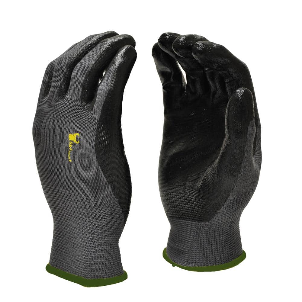 Medium TruForce Nitrile Coated Work Gloves - Gray/Black