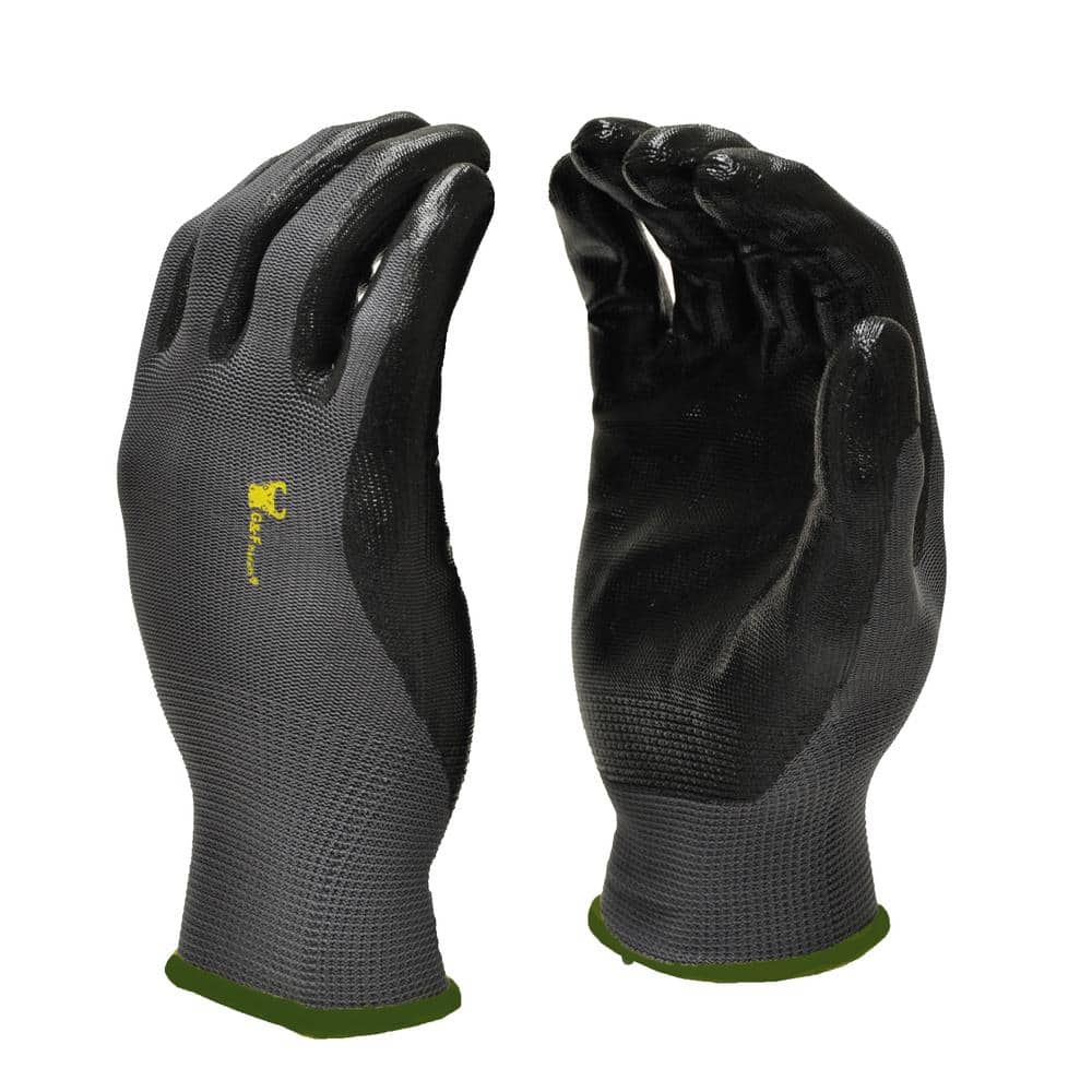 G & F Products X-Large Black Seamless Nylon Knit Nitrile