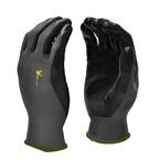X-Large Black Seamless Nylon Knit Nitrile Coated Work Gloves, Garden Gloves (12-Pair Pack)