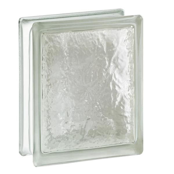 Seves Cortina 4 in. Thick Series 6 x 8 x 4 in. Ice Pattern Glass Block (Actual 5.75 x 7.75 x 3.88 in.)
