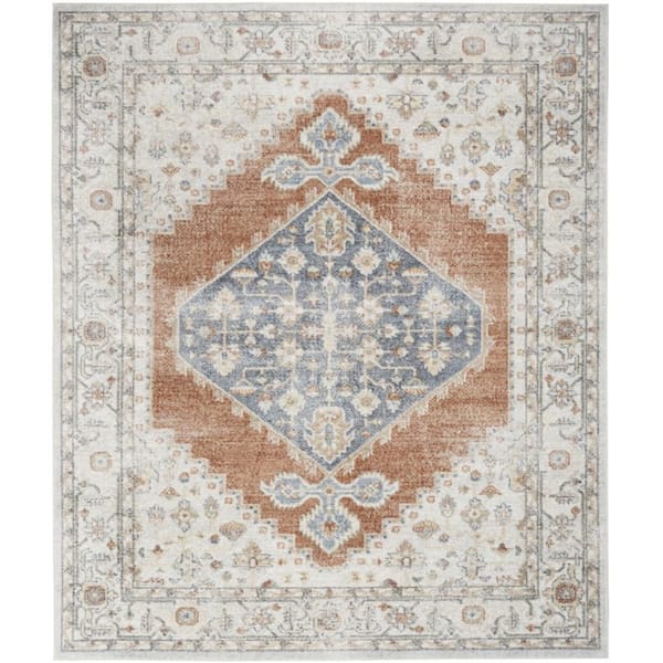 9 ft. x 12 ft. Gray Oriental Power Loom Distressed Area Rug