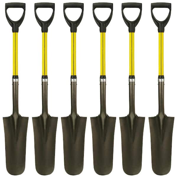 Nupla 27 in. Classic Fiberglass Sharp Shooter Drain Spade with Heavy-Duty Steel Blade Shovel and D-Grip Handle (6-Pack)