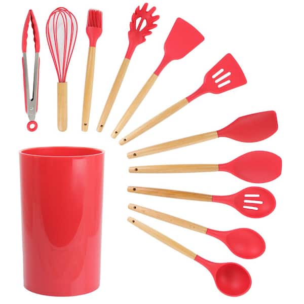 Red 12 Piece Cooking Utensil Set