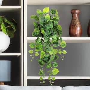 Living Luxury Artificial Variegated English Ivy Leaf Vine Hanging Plant Greenery Foliage Bush 32in - 32 inch L x 12 inch W x 6 inch Dp, Size: 32 Large