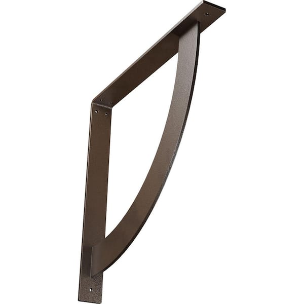 Ekena Millwork 2 in. x 18 in. x 18 in. Steel Hammered Brown Bulwark Bracket