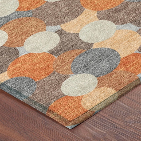 Chantille Machine Washable Indoor/Outdoor Abstract ACN2450 Orange 3 ft. x 4 ft. Area Rug