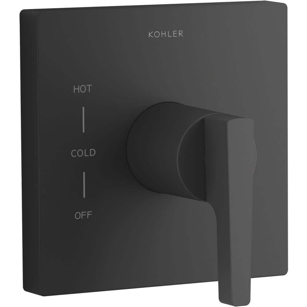 KOHLER Honesty 1-Handle Diverter Trim Kit in Matte Black (Valve Not Included)