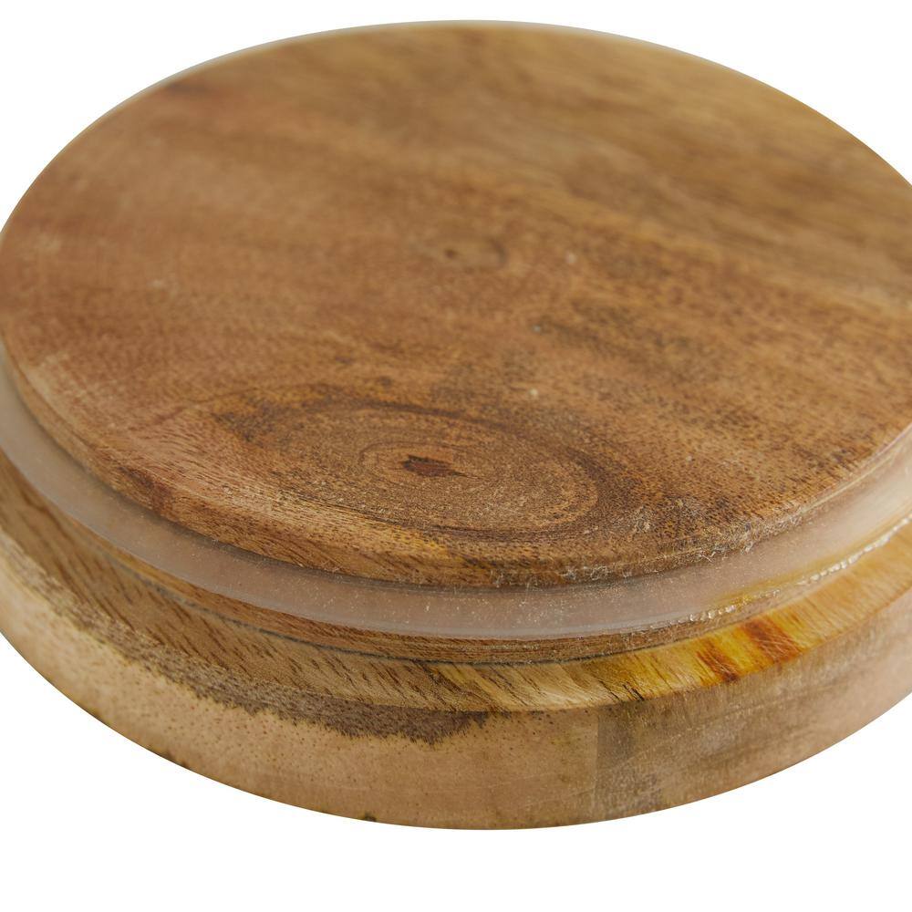 Multi Colored Ombre Wood and Glass Decorative Jars with Lids, Set of 2