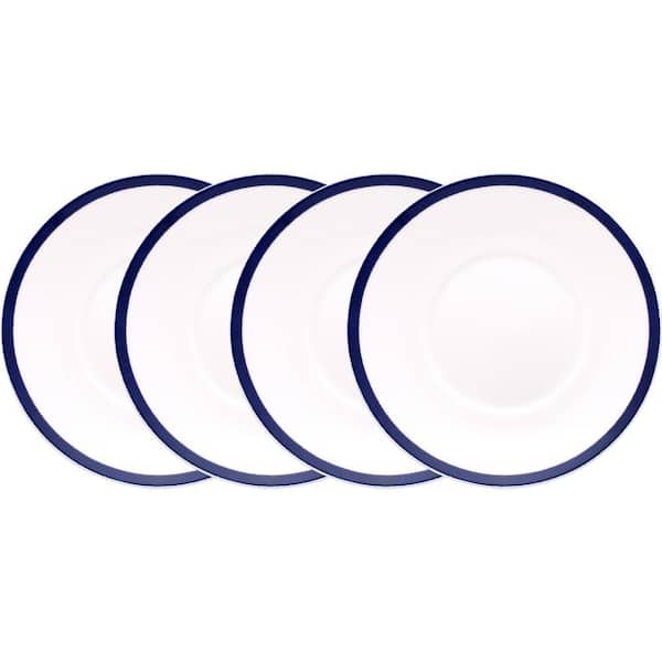 Noritake Bluefjord 6.5 in. Blue Porcelain Saucers (Set of 4)