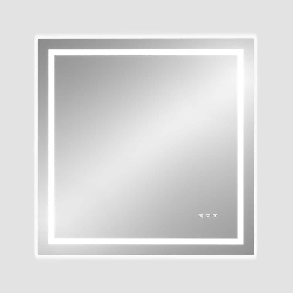 36 in. W x 1.46 in. H Rectangular Frameless Rounded Corners Wall Bathroom Vanity Mirror in White price history on PriceWatchPro