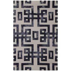 Ivory and Black 2 ft. x 3 ft. Wool Tufted Handmade Area Rug