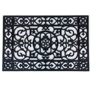 Amerihome 24 in. x 48 in. Decorative Scrollwork Indoor/Outdoor Entryway Rubber Door Mat (2-Pack)