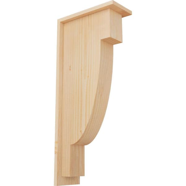 Ekena Millwork 5-1/2 in. x 12 in. x 28 in. Douglas Fir Alpine Smooth Corbel with Backplate