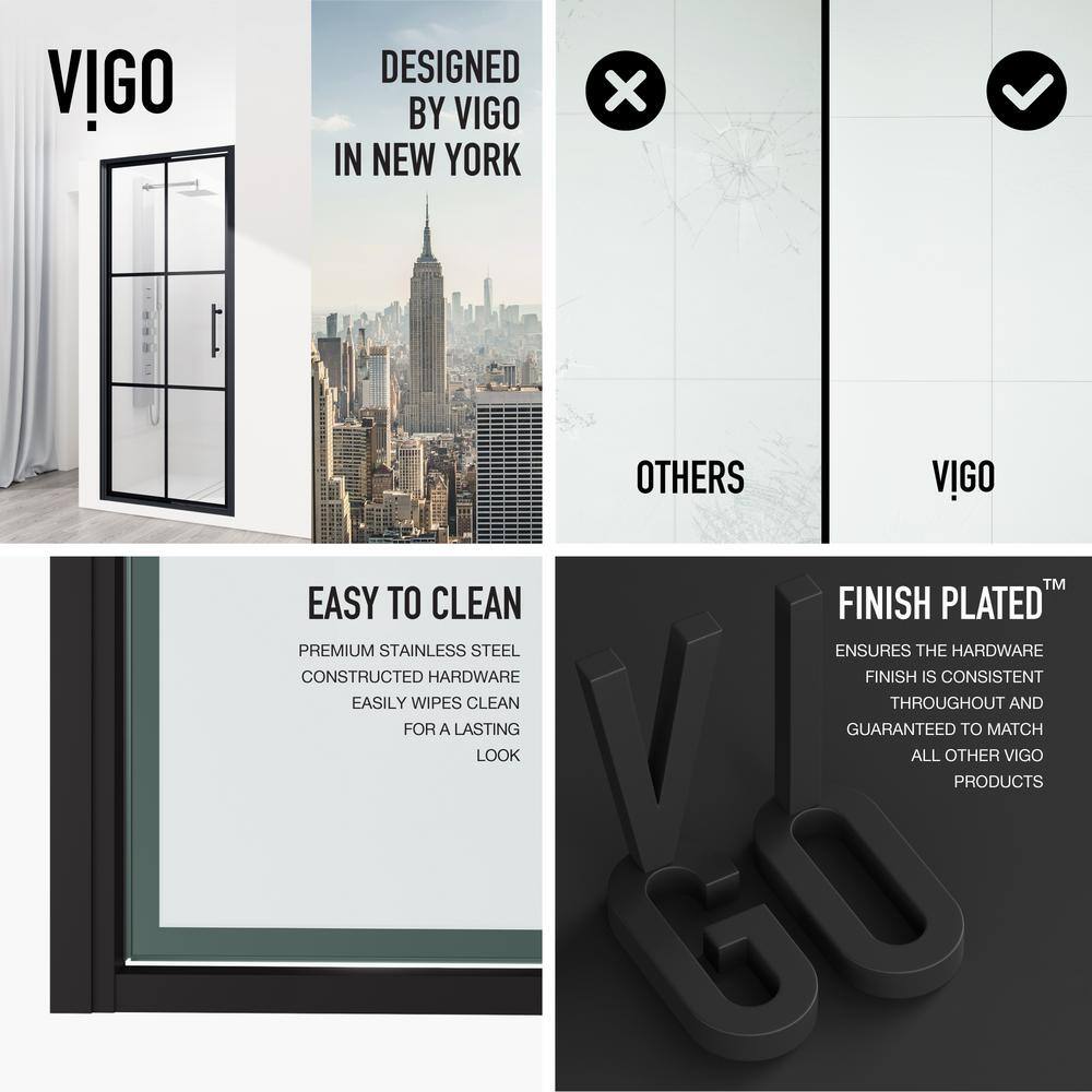 Astoria Matte Black 30" x 76" Pivot Shower Door with Clear Glass