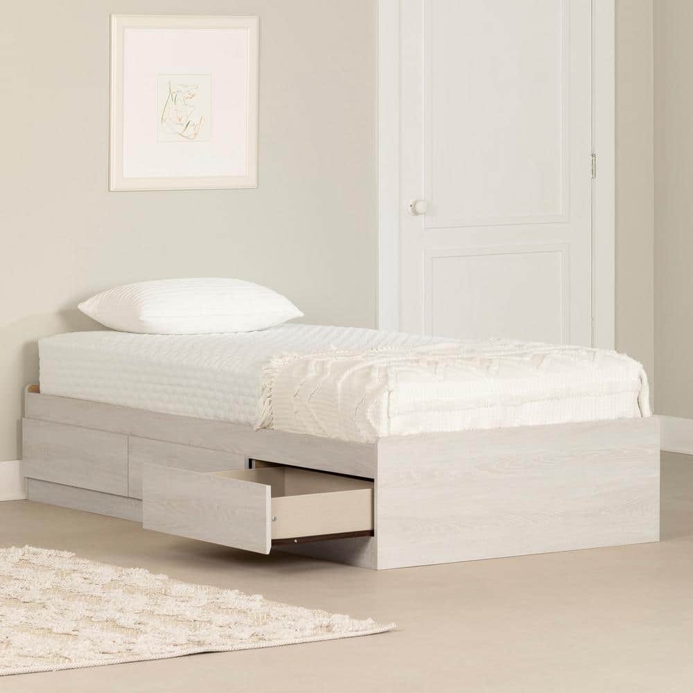 Winter Oak Twin Mate's Bed with 3 Drawers
