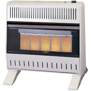 30,000 BTU Natural Gas Ventless Infrared Plaque Heater with Base Feet, T-Stat Control