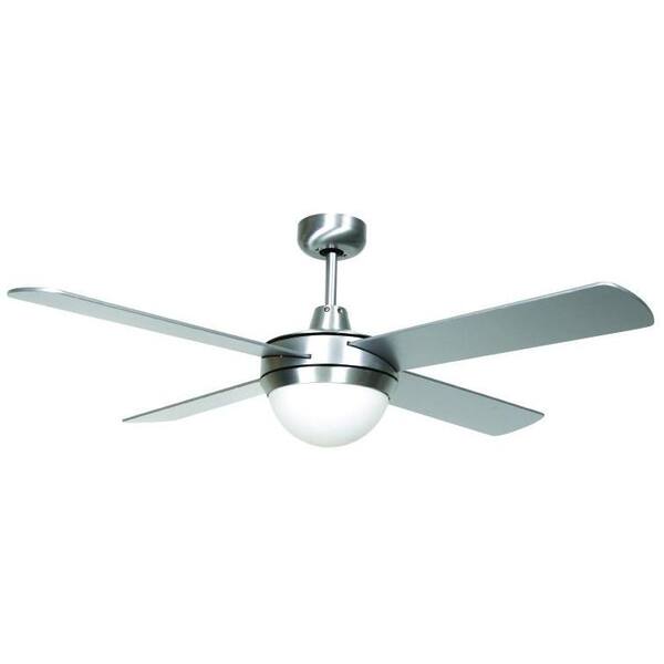 Hampton Bay Futura Eco 52 in. Aluminum Downrod Ceiling Fan with 4 Plywood Blades and Single Glass