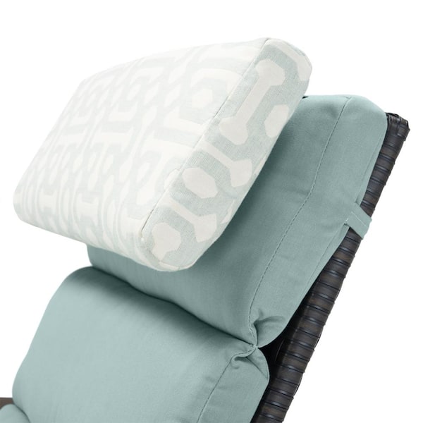 Barcelo 2-Piece Wicker Outdoor Chaise Lounge with Sunbrella Spa Blue Cushions